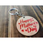 UV Printed Wooden Happy Mothers Day Keychain 2
