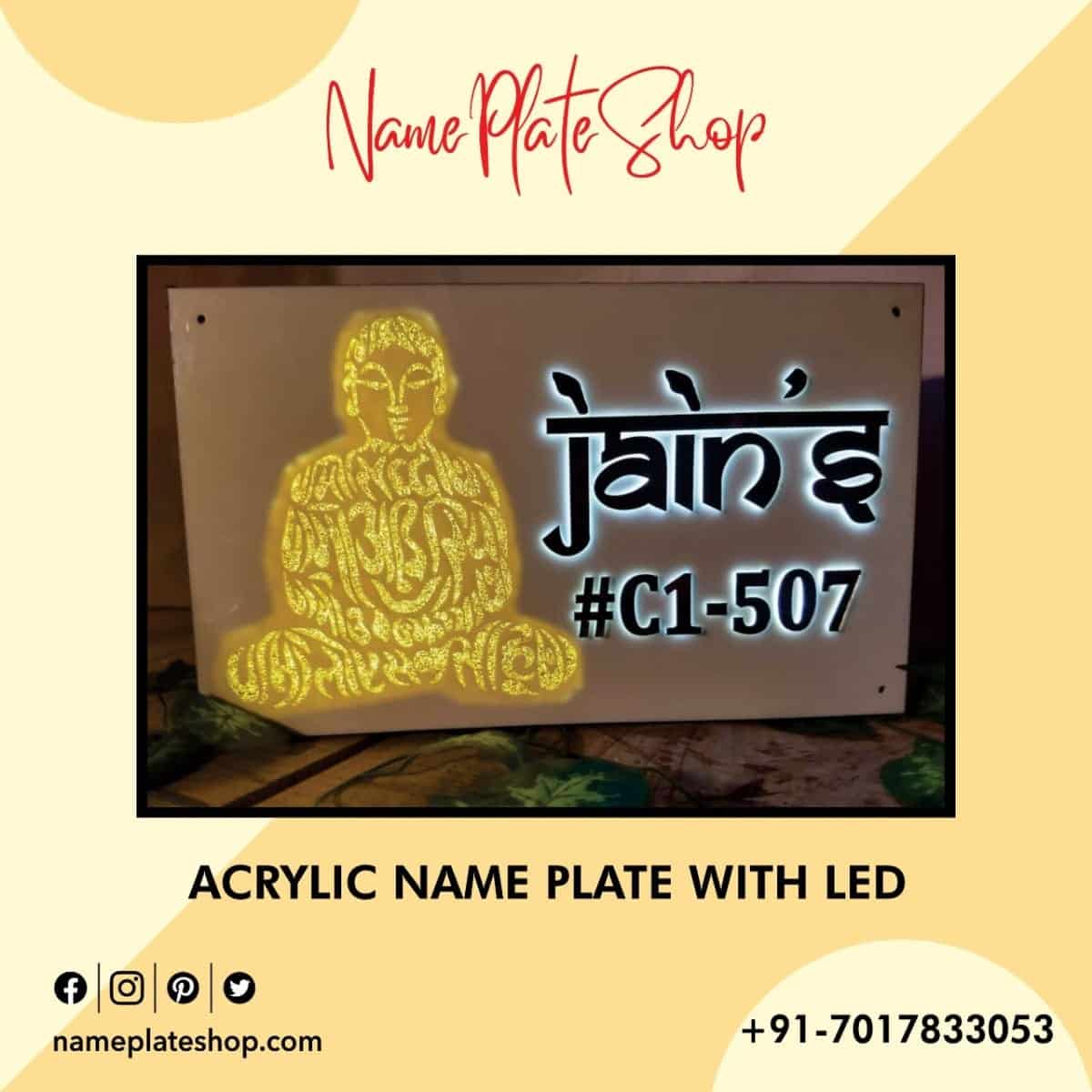 acrylic name plate with led