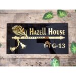3D Golden Embossed Acrylic House Nameplate 3