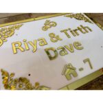 Acrylic Designer Nameplate With Golden Letters 3