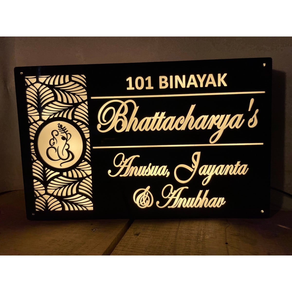 Name Plates For Indian Homes   Designer LED Name Plate For House Or Flat 