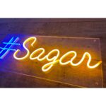 Transparent Acrylic Base Trendy Neon Sign 2