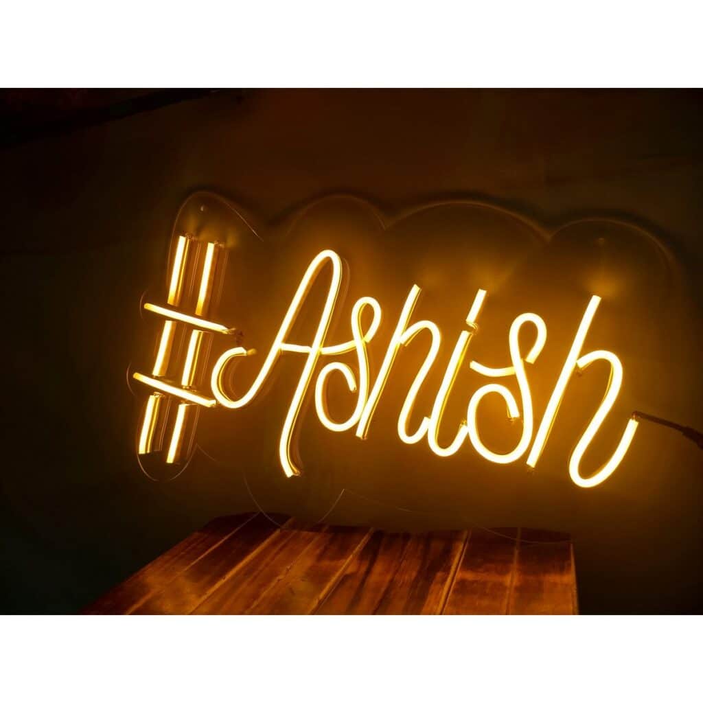 Transparent Acrylic Neon Sign Board Nameplate Shop