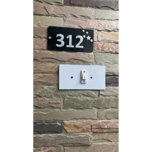 Black And White Acrylic House Number Plate