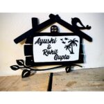 Hut Shape Designer Acrylic Home Nameplate 3