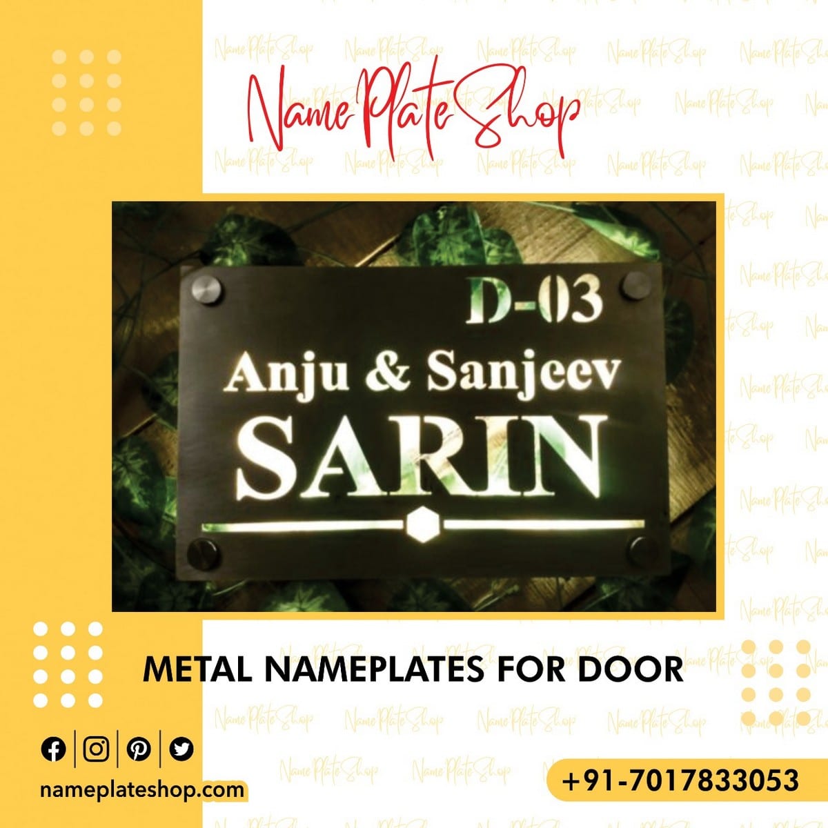 Strong And Beautiful Metal Name Plate For Your Home
