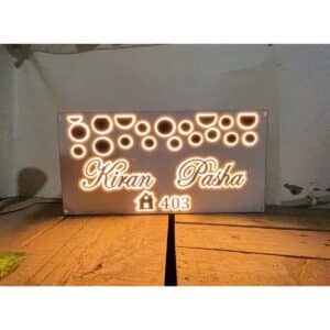 Warm White Led Acrylic Home Name Plate Online 1