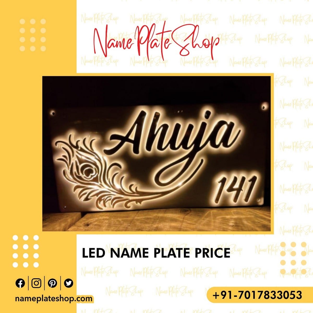 Best Led Name Plate With Affordable Price On Nameplateshop.com