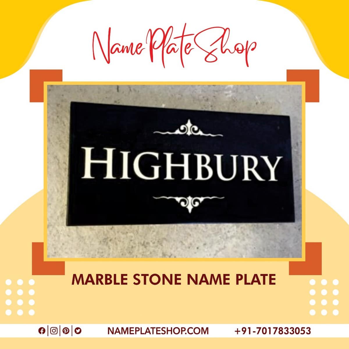 Marble Stone Name Plate Available On Nameplateshop