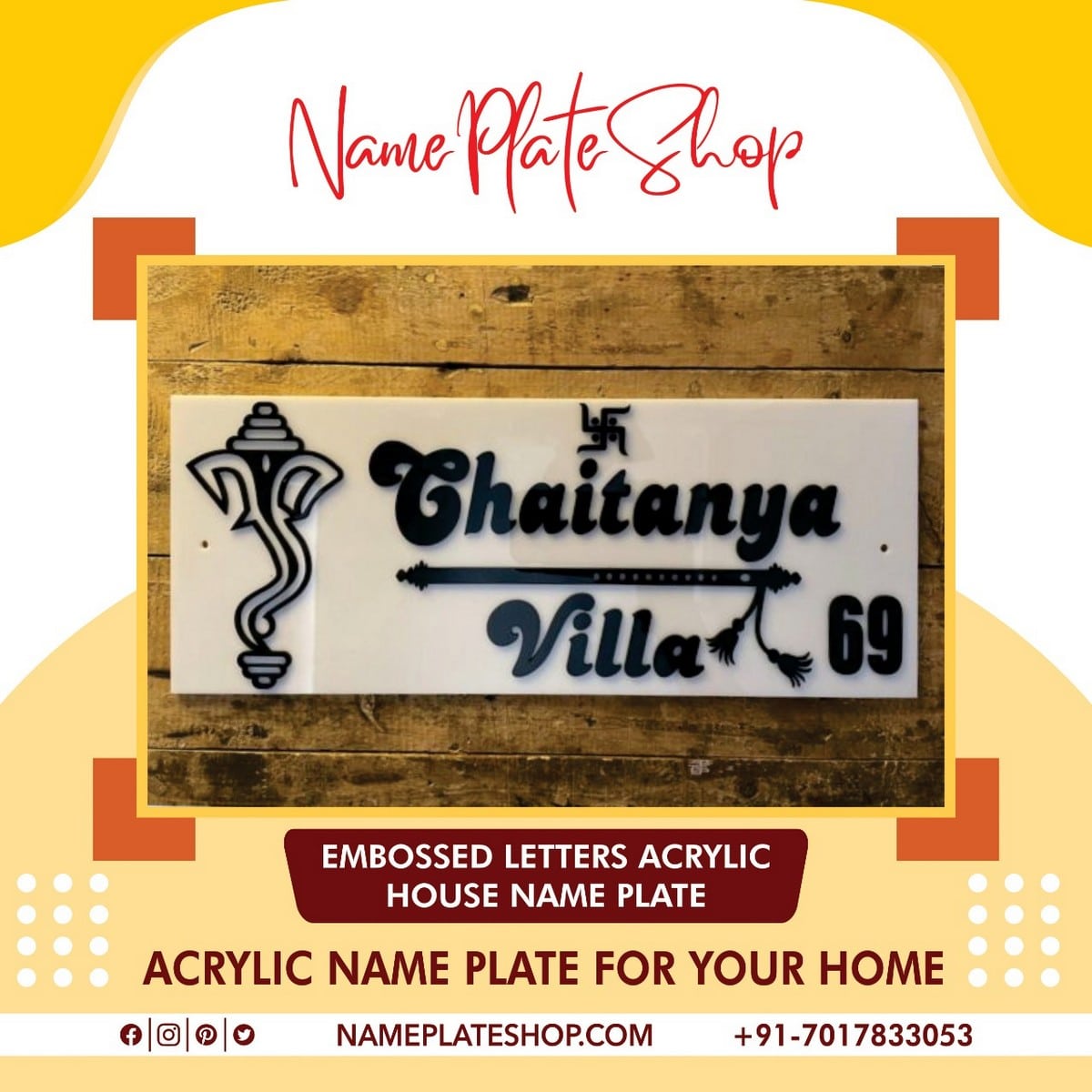 acrylic name plate for your home