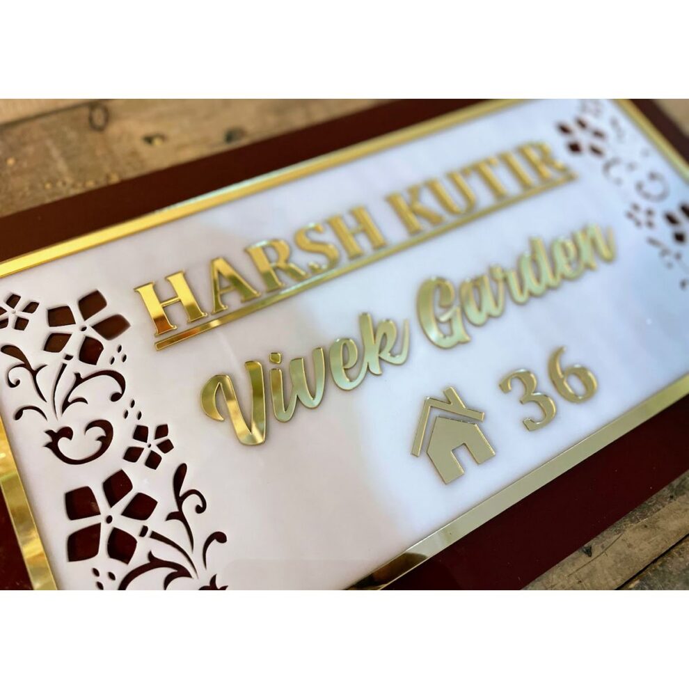 Designer Acrylic Name Plate - 3 Acrylic Layer Design