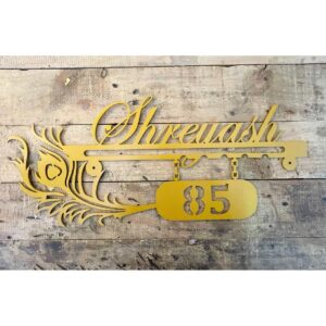 Golden Metal House Name Plate 1