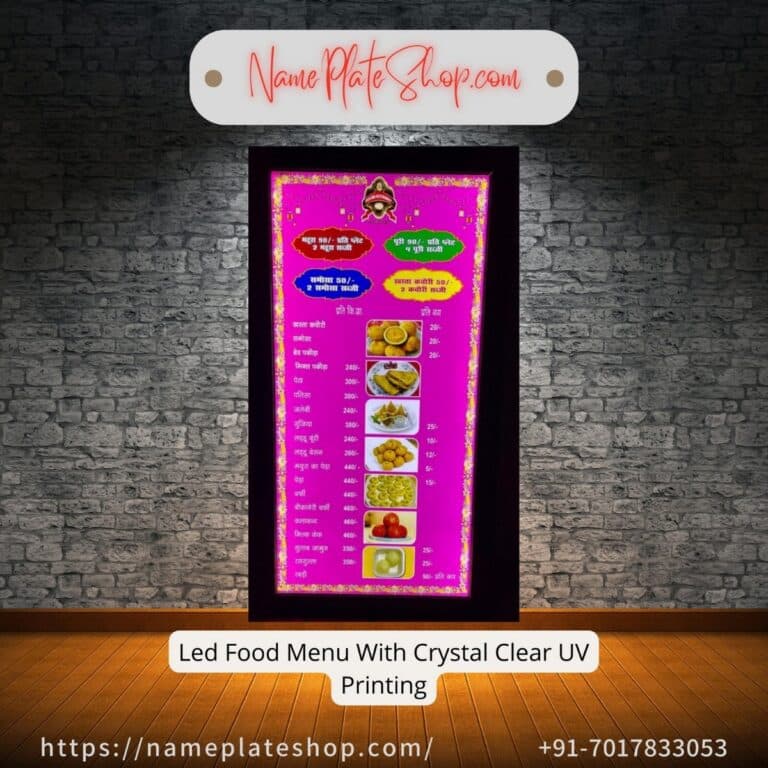 Buy LED Food Menu From at Nameplateshop