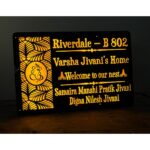 Yellow LEDs Acrylic Home Name Plate Waterproof Customizable 2