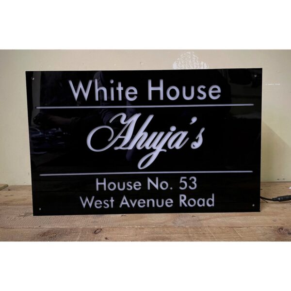 Acrylic LED House Name Plate customisable