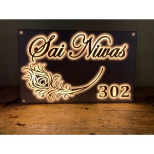 LED House Name Plate waterproof rose gold letters