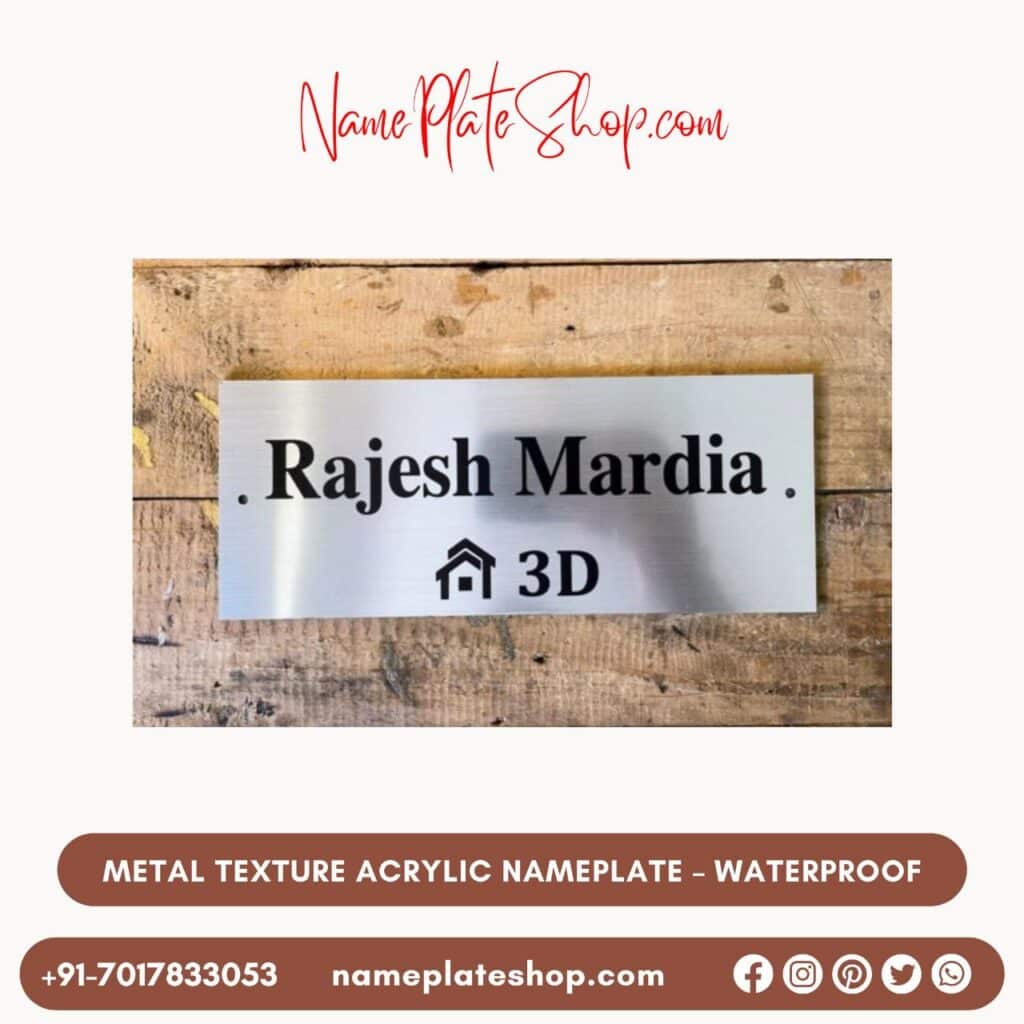 Best Metal Texture Acrylic Nameplate At NamePlateShop