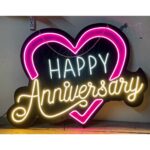 Happy Anniversary Neon Sign customizable 2 1