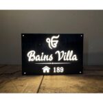 LED Acrylic Home Name Plate warm white waterproof LEDs