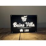 LED Acrylic Home Name Plate warm white waterproof LEDs 3