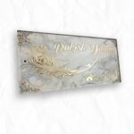 White & Golden Resin Name Plate2