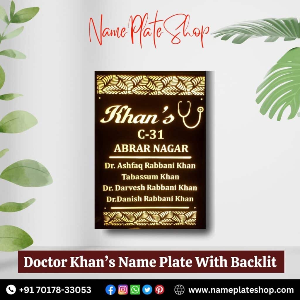 Display Your Profession With Doctor Name Plate With Backlit
