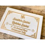 White Marble Engraved Name Plate Golden color 3