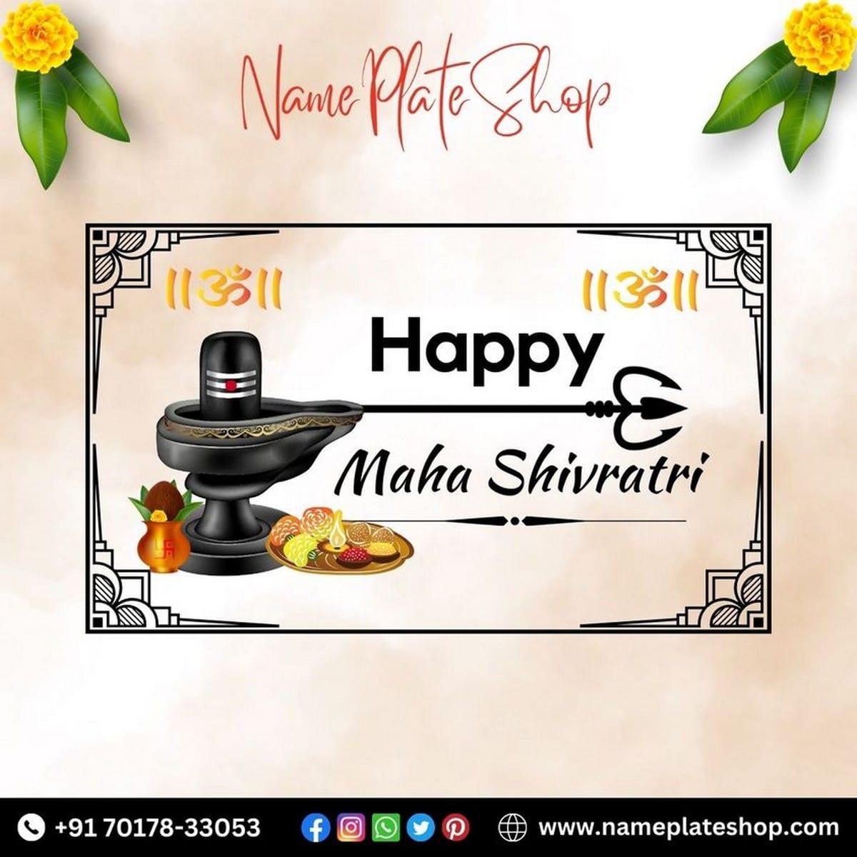 Happy Mahashivratri To All From NamePlateShop