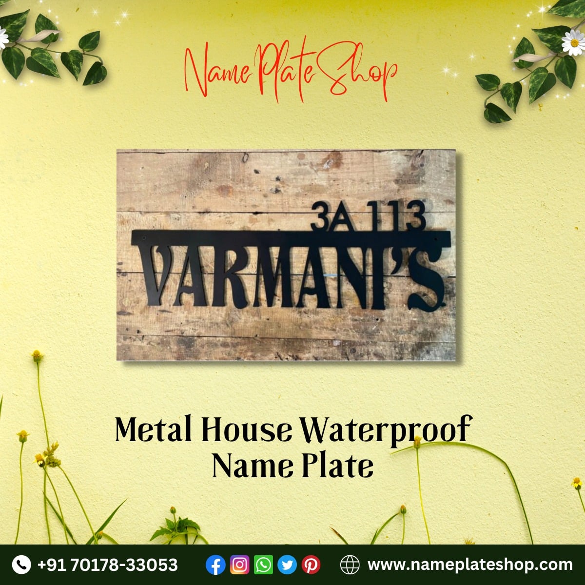 Shop For Metal House Name Plate Waterproof Body