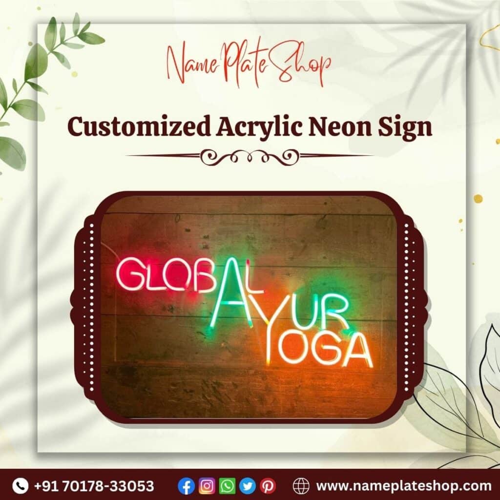Buy Acrylic Neon Signs Online NamePlateShop