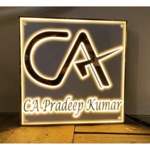 Chartered Accountant LED Acrylic Name Plate