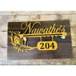 Metal House Name Plate with wooden texture Acrylic base 2