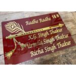 Acrylic House Name Plate brown with golden letters 2