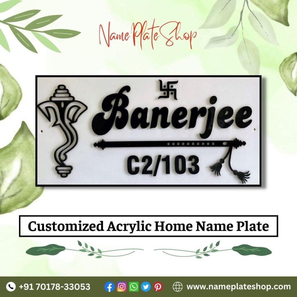 Beautiful Customized Acrylic Home Nameplate Shop Today