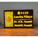 Sai Baba Design Acrylic LED Name Plate