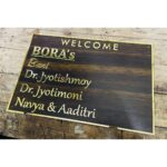 Acrylic Wooden Texture Home Name Plate waterproof 2