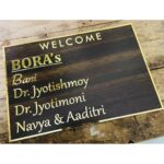 Acrylic Wooden Texture Home Name Plate waterproof 3