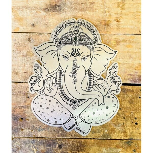 Metal Engraved Ganesh Sign SS 304 waterproof