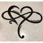 Personalized Couple Infinity Heart Metal Sign 2