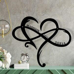Personalized Couple Infinity Heart Metal Sign
