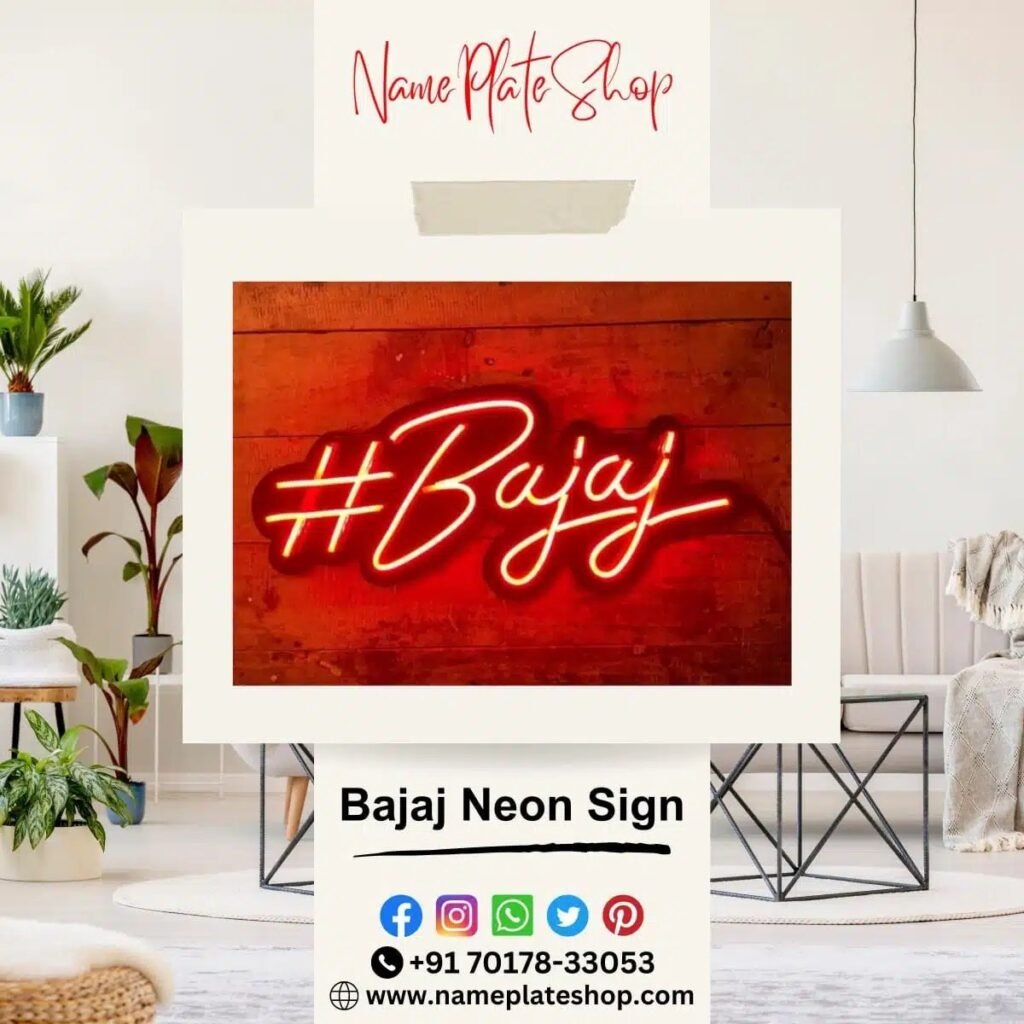 Bajaj Neon Sign – Illuminate Your Space In Style