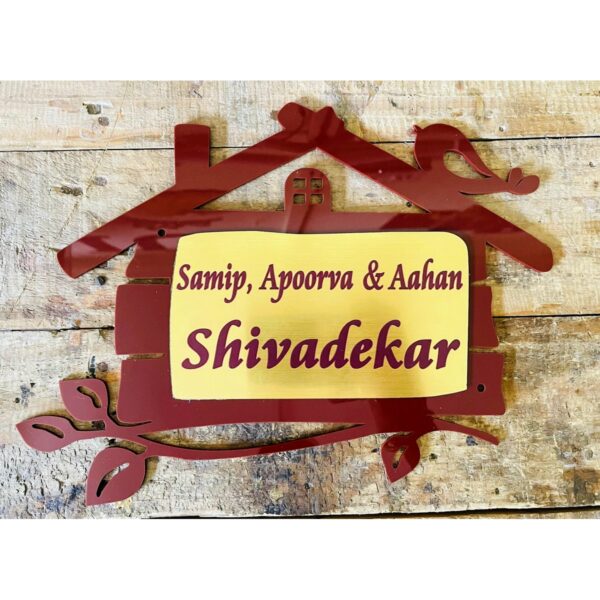 Acrylic Designer Hut Shape Name Plate