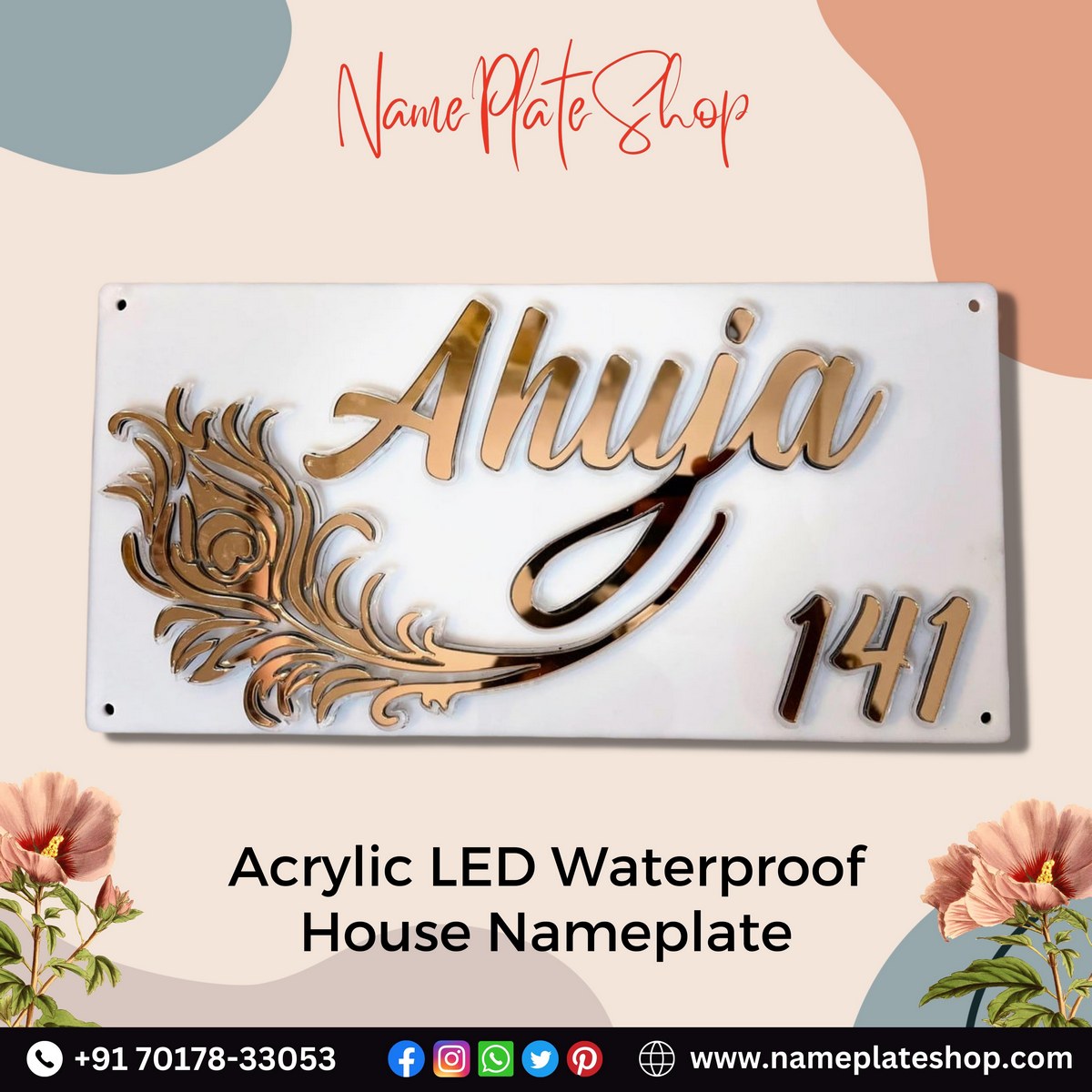 Acrylic LED Waterproof House Nameplate Beauty And Beyond