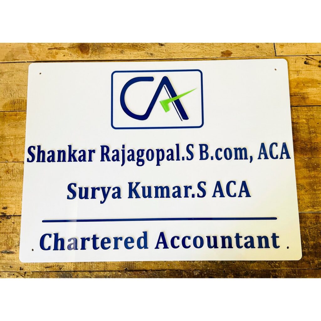 Chartered Accountant Name Plate 