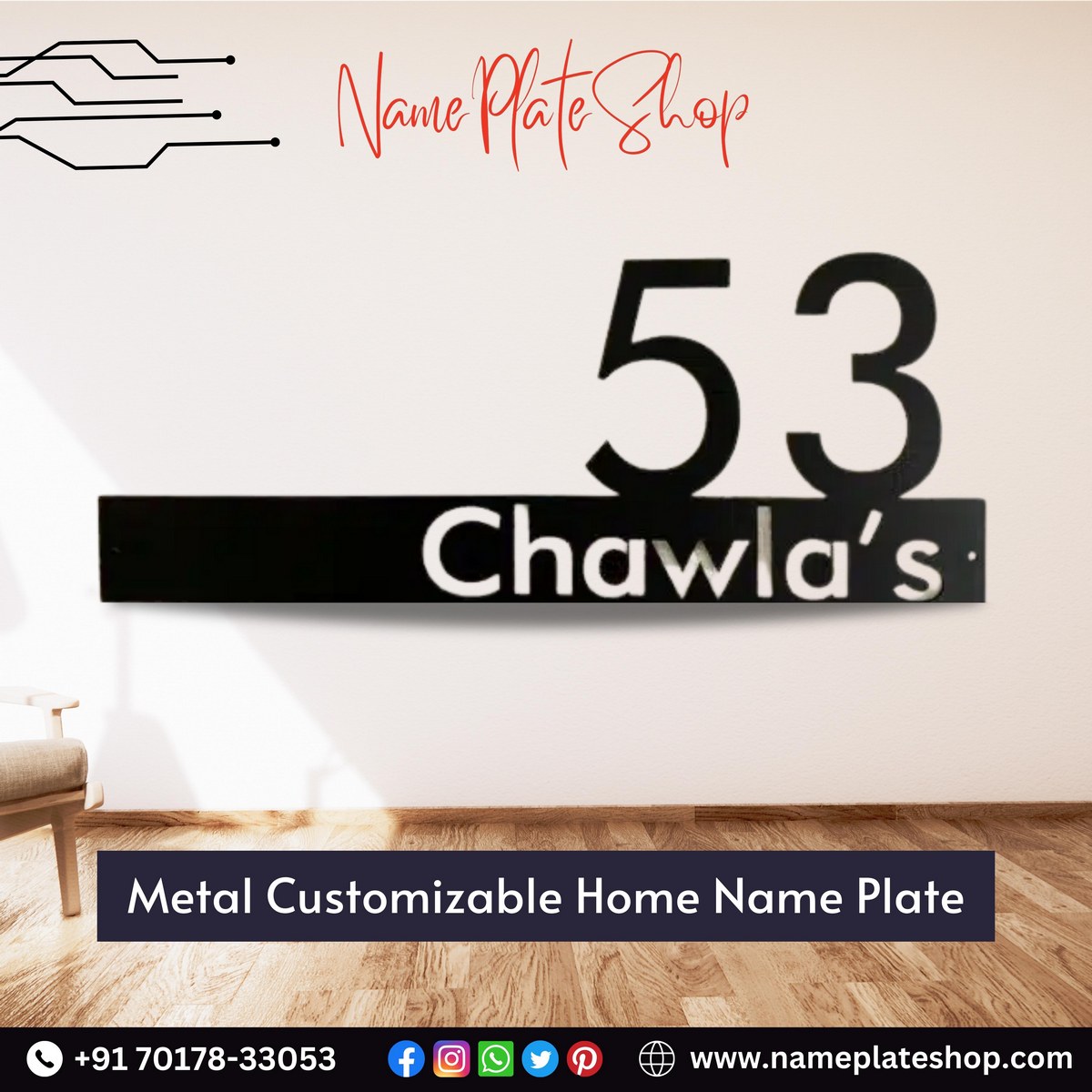New Custamizable Metal Home Name Plate Decor With Style