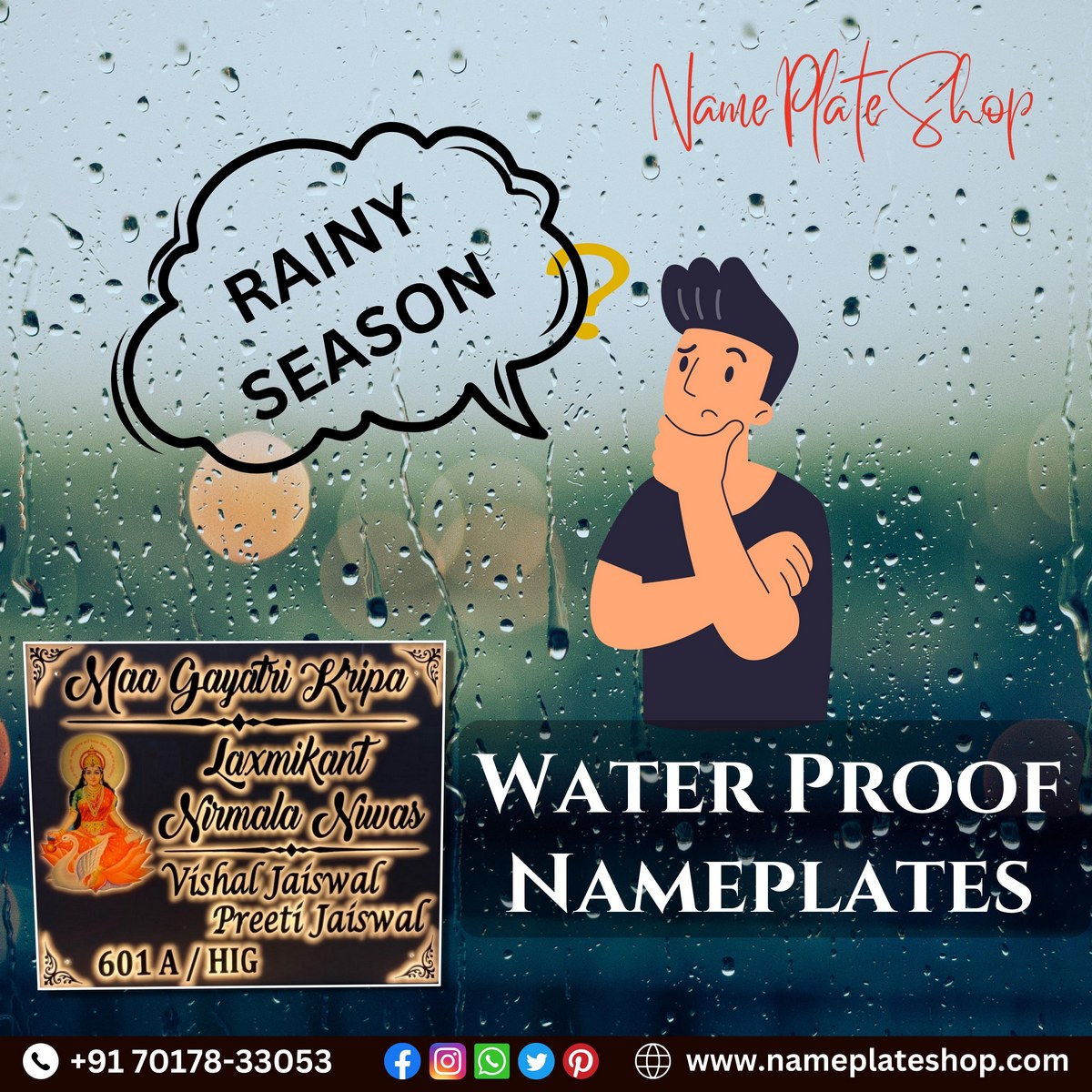 New Maa Gayatri Kripa Waterproof Divine Nameplates