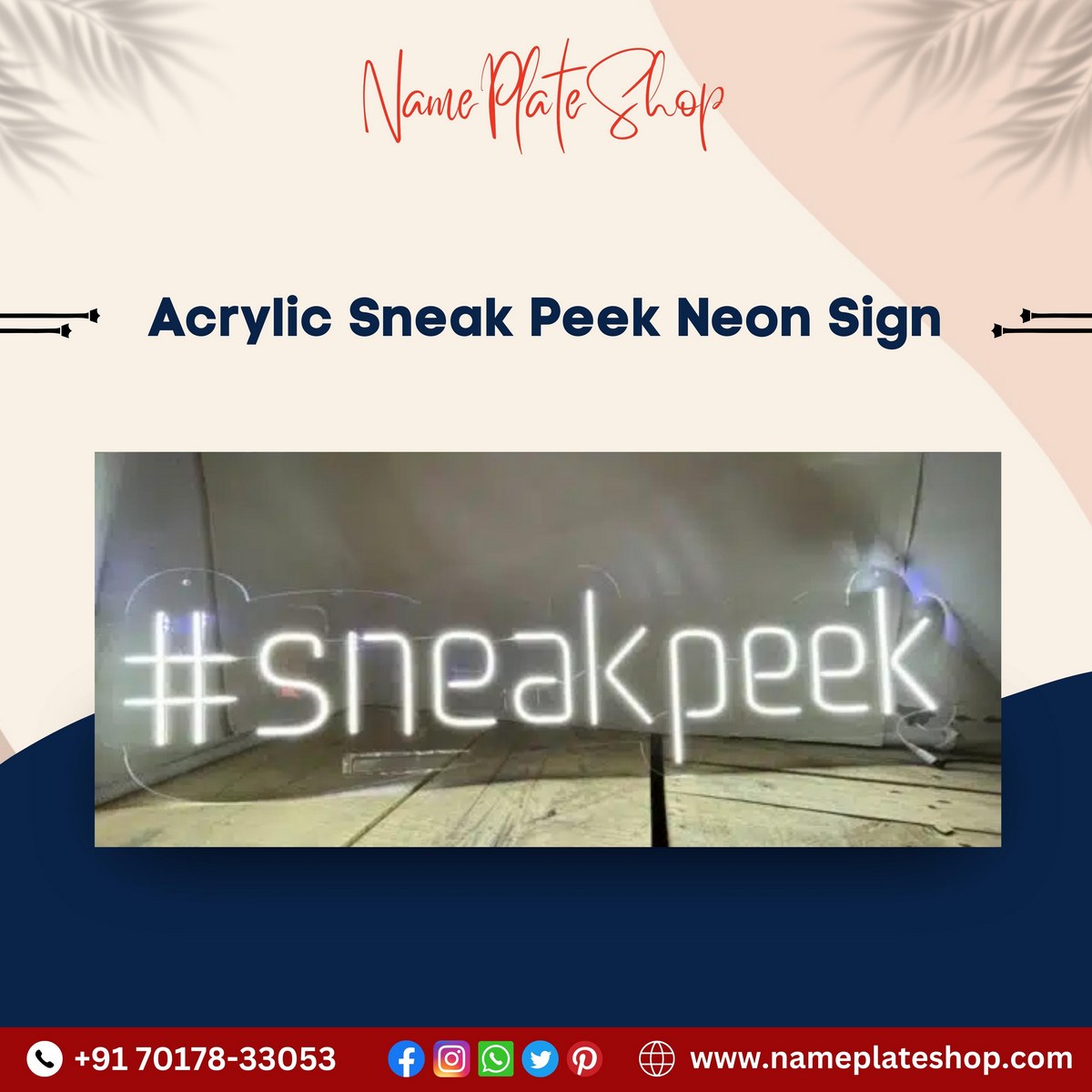 Sneak Peak Acrylic Neon Sign Illuminating Elegance