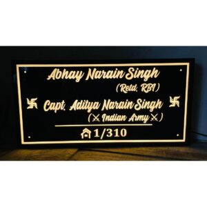 Acrylic Army Design LED Waterproof Name Plate