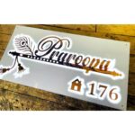 Acrylic LED House Name Plate Rose Gold Letters waterproof 3