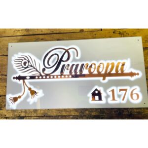 Acrylic LED House Name Plate Rose Gold Letters waterproof